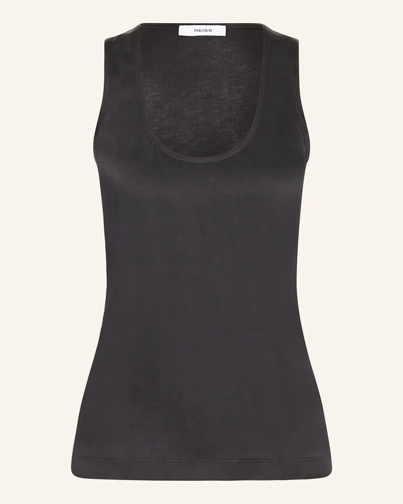 Reiss Top Ruby Im Materialmix schwarz Schwarz