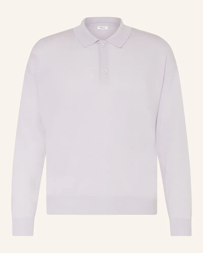 paul Strick-Poloshirt aus Merinowolle Hellgrau