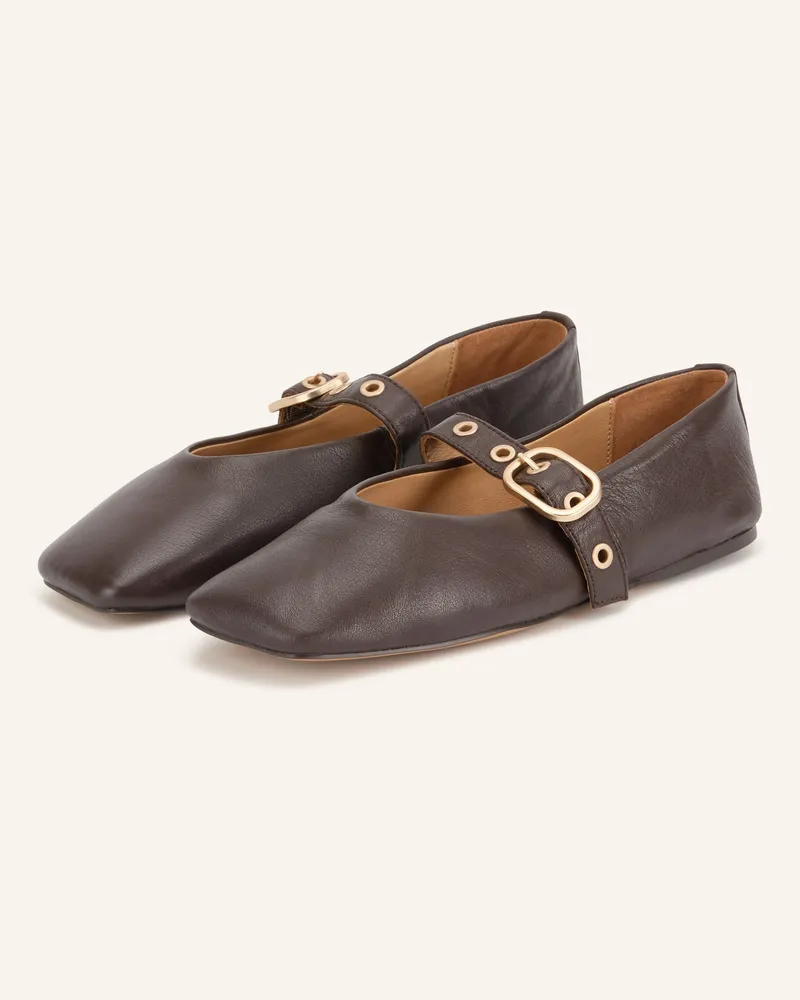 Inuovo Mary-Jane-Ballerinas braun Dunkelbraun