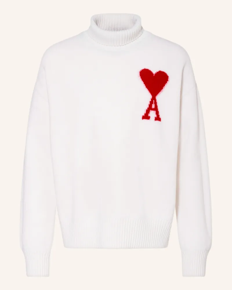 AMI Paris Rollkragenpullover weiss Creme