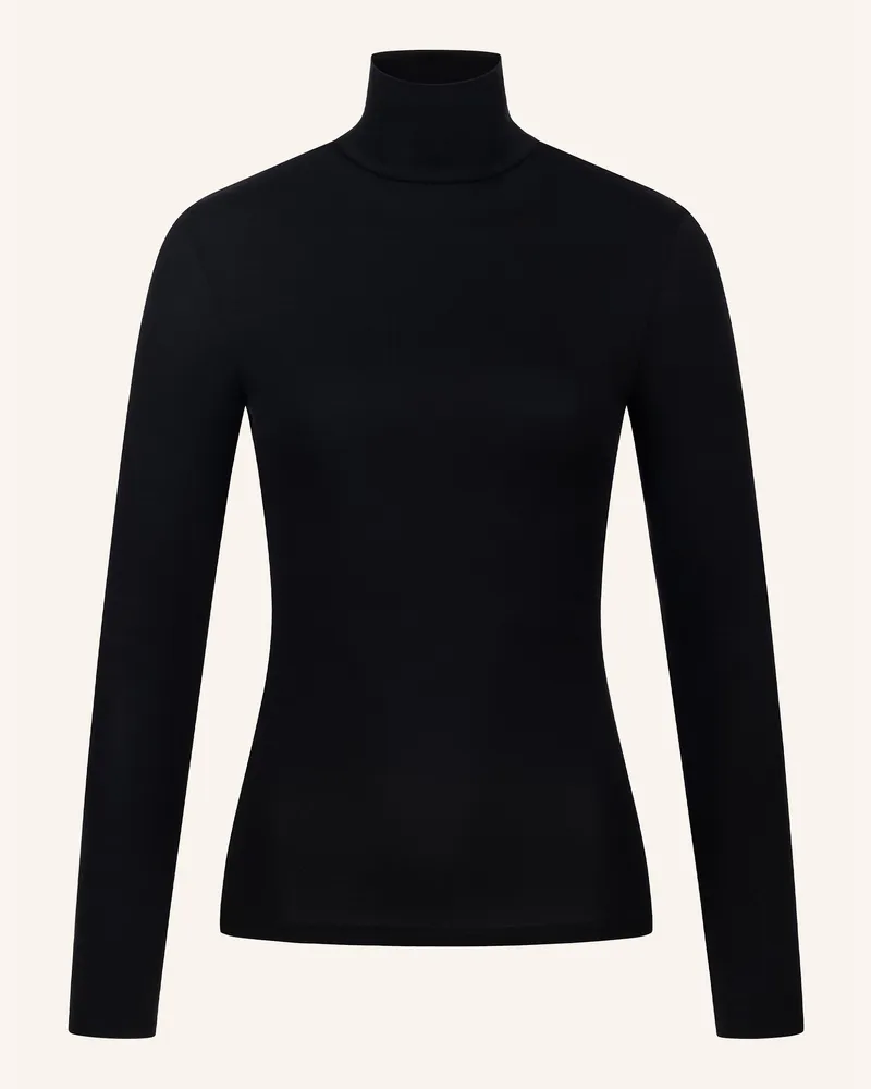 Ehrlich Textil Light Touch Rollkragen Langarmshirt Aus Weichem Lyocell schwarz Schwarz