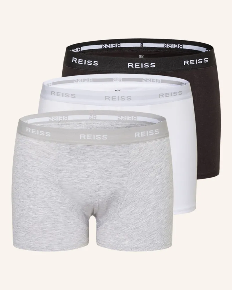 Reiss 3er-Pack Boxershorts Heller weiss Schwarz