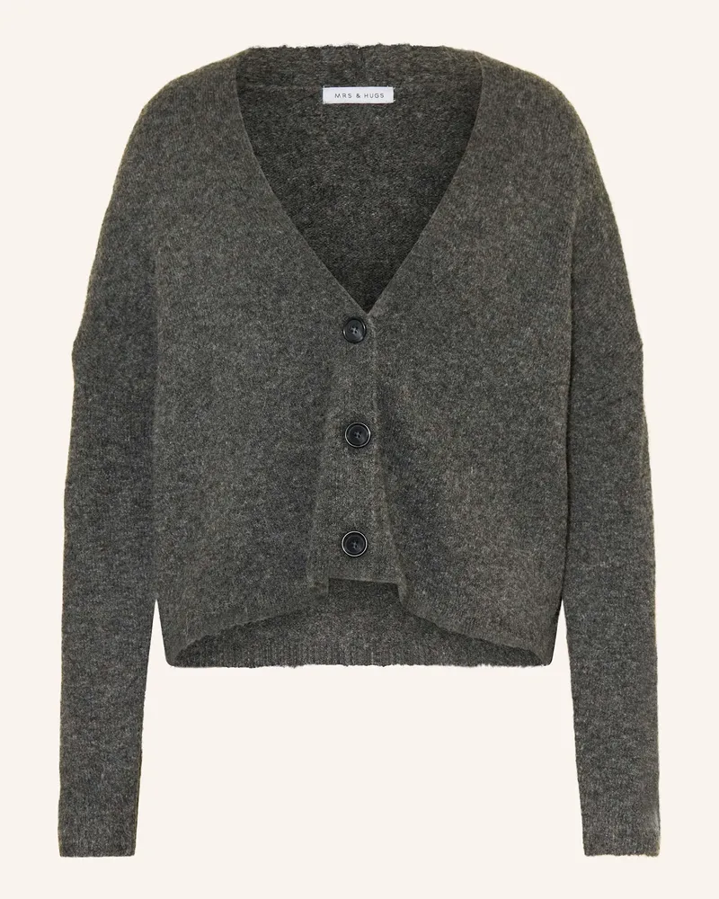 Mrs & HUGS Strickjacke grau Dunkelgrau