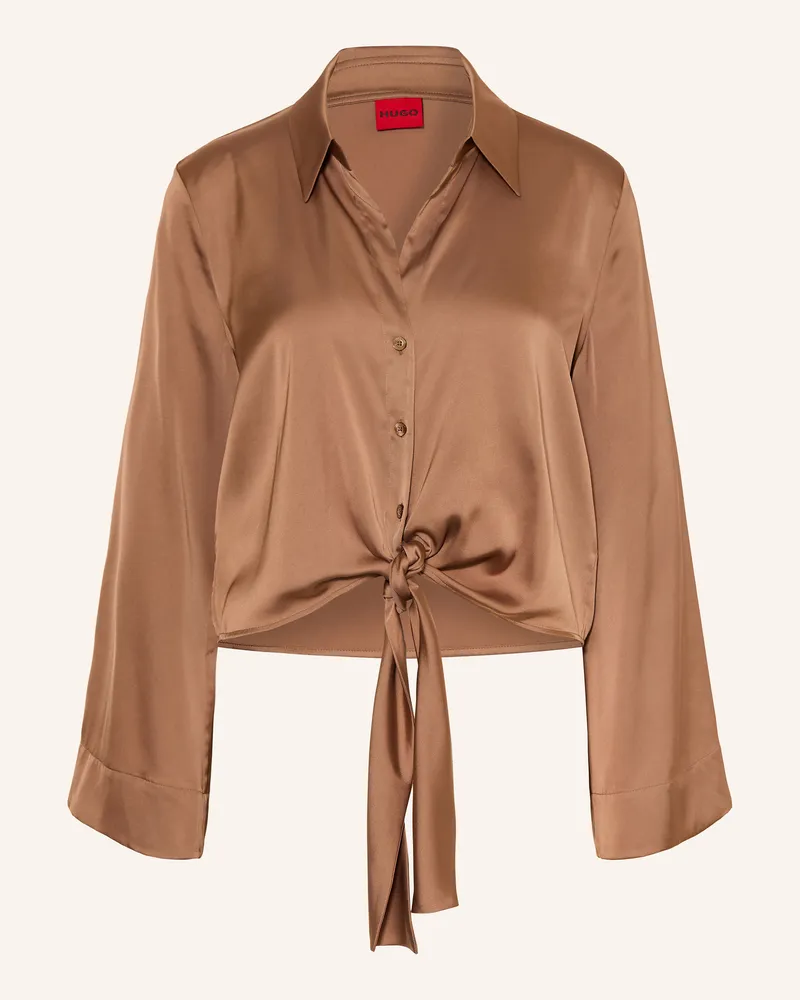 HUGO BOSS Satinbluse Errika beige Braun