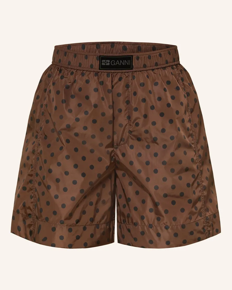 Ganni Shorts braun Dunkelbraun