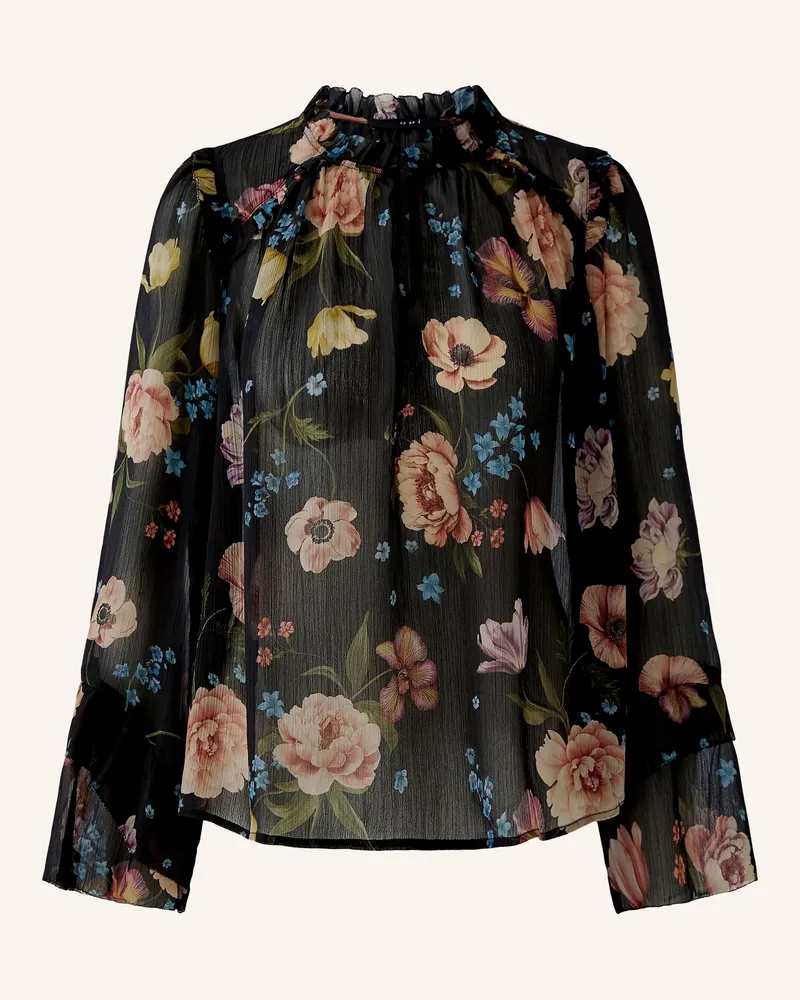 Oui  Blusenshirt Mit Rüschen schwarz Schwarz