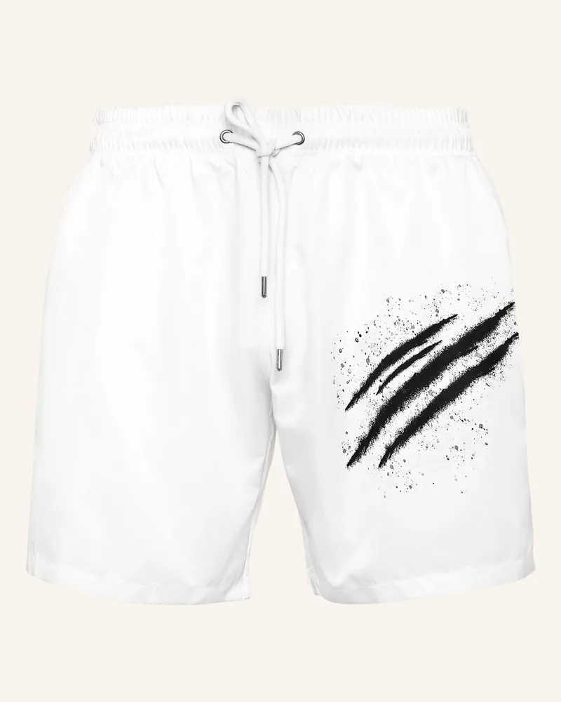 Philipp Plein Badehose weiss Weiss