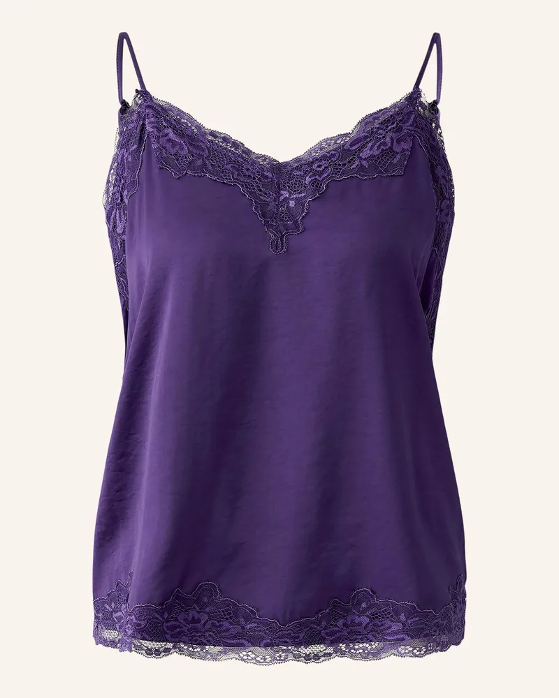 Oui  Satintop Mit Spitze lila Lila
