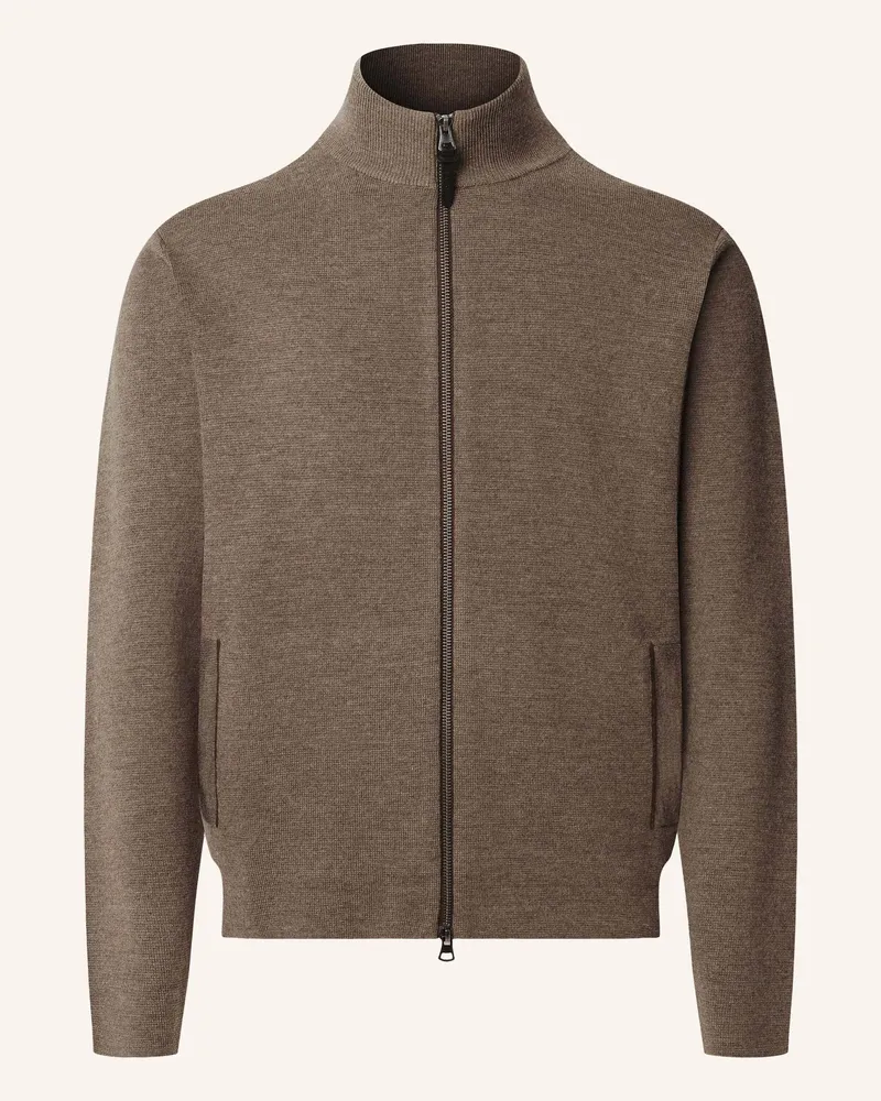 Hackett Strickjacken Cardigan MILANO FZIP Braun