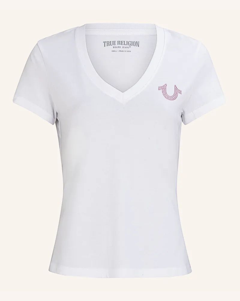 True Religion T-Shirt Buddha Crystal weiss Weiss