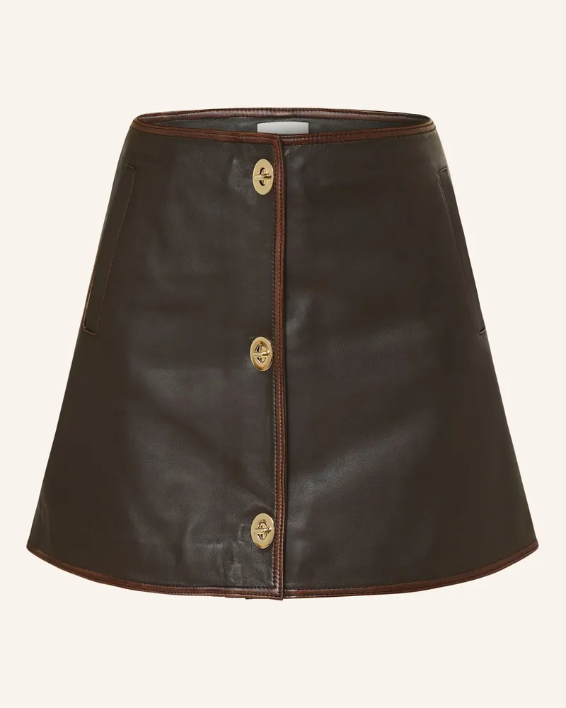 Claudie Pierlot Lederrock Braun