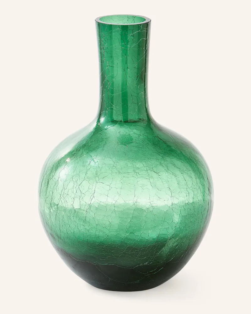 POLSPOTTEN Vase Rissglas gruen Dunkelgrün