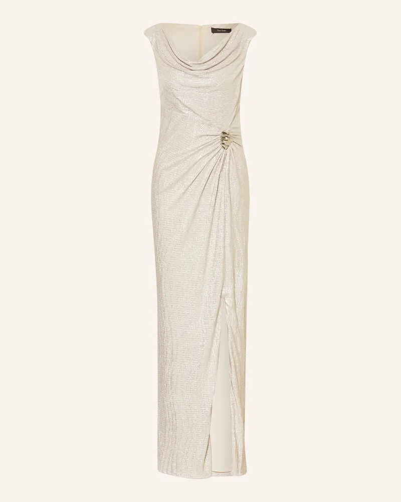 Vera Mont Abendkleid mit Glitzergarn Beige