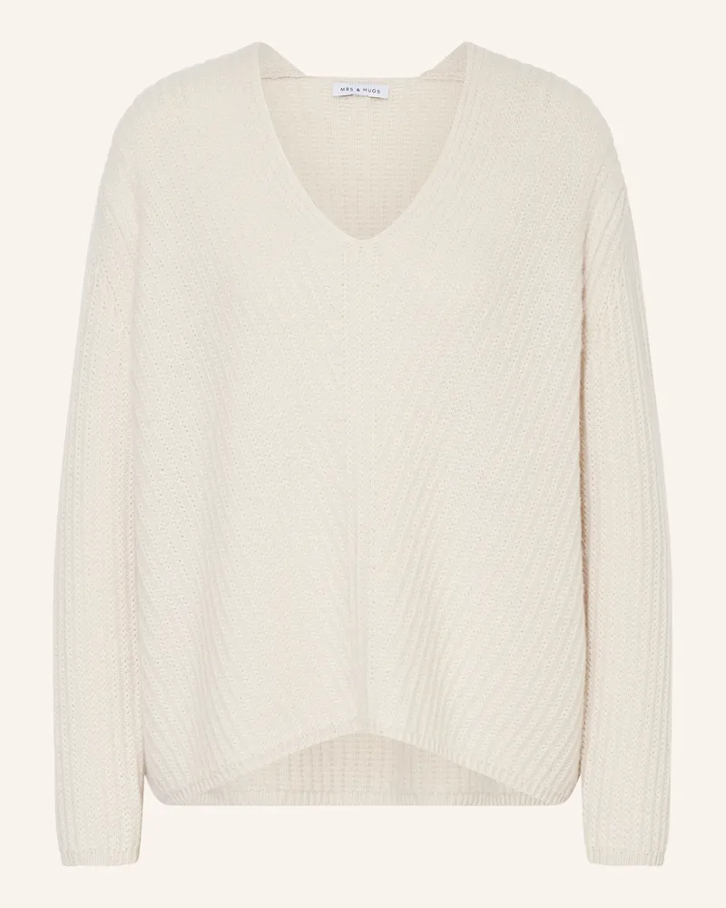 Mrs & HUGS Cashmere-Pullover grau Hellgrau