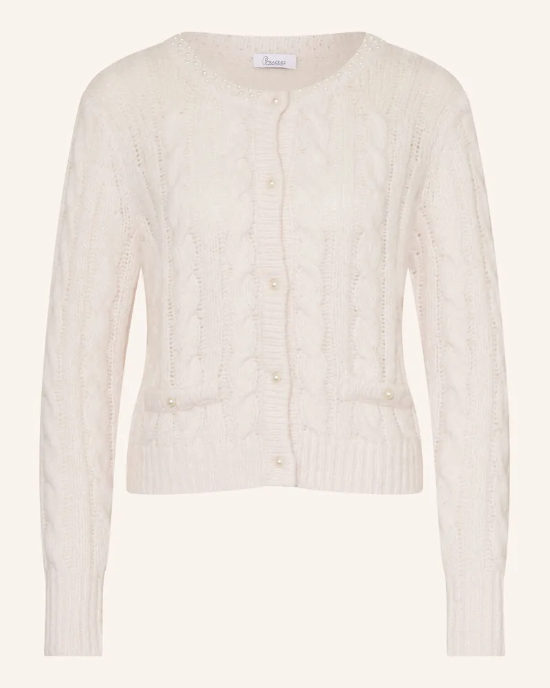 Princess goes Hollywood Strickjacke mit Schmuckperlen Hellrosa