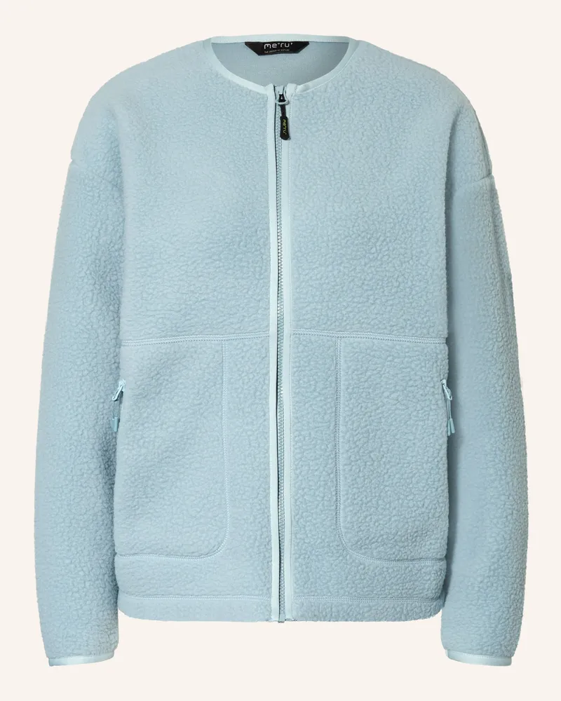 me°ru' Strick-Fleecejacke Bobigny blau Hellblau