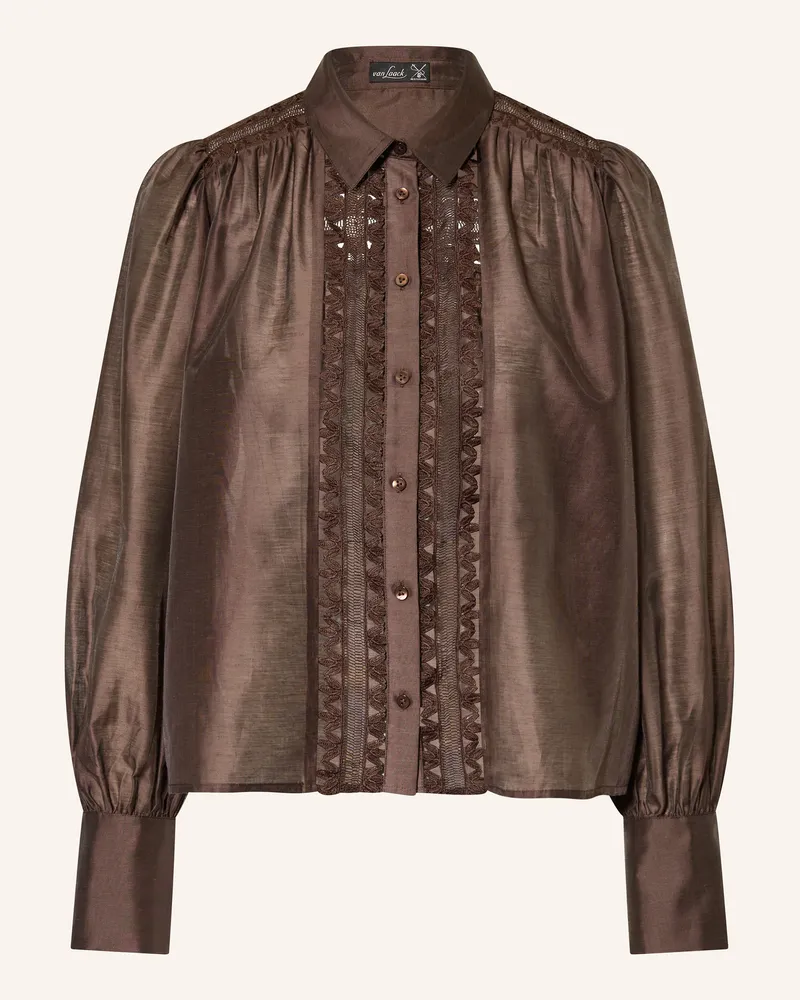 van Laack Hemdbluse Vl-Alwia-Pb Mit Spitze braun Dunkelbraun