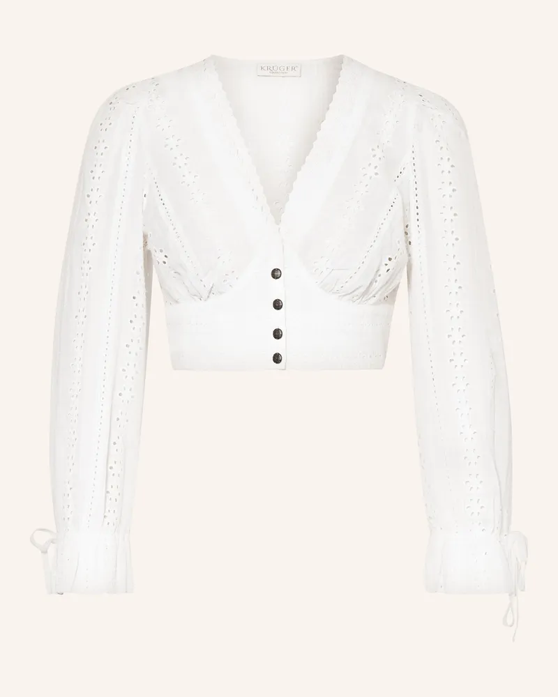 Krüger Dirndlbluse Daje Aus Lochspitze weiss Ecru