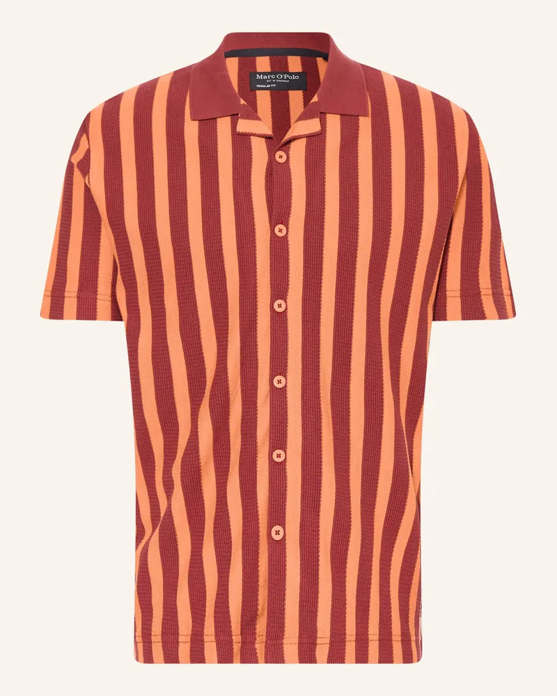 Marc O'Polo Resorthemd Regular Fit Aus Jersey rot Dunkelrot