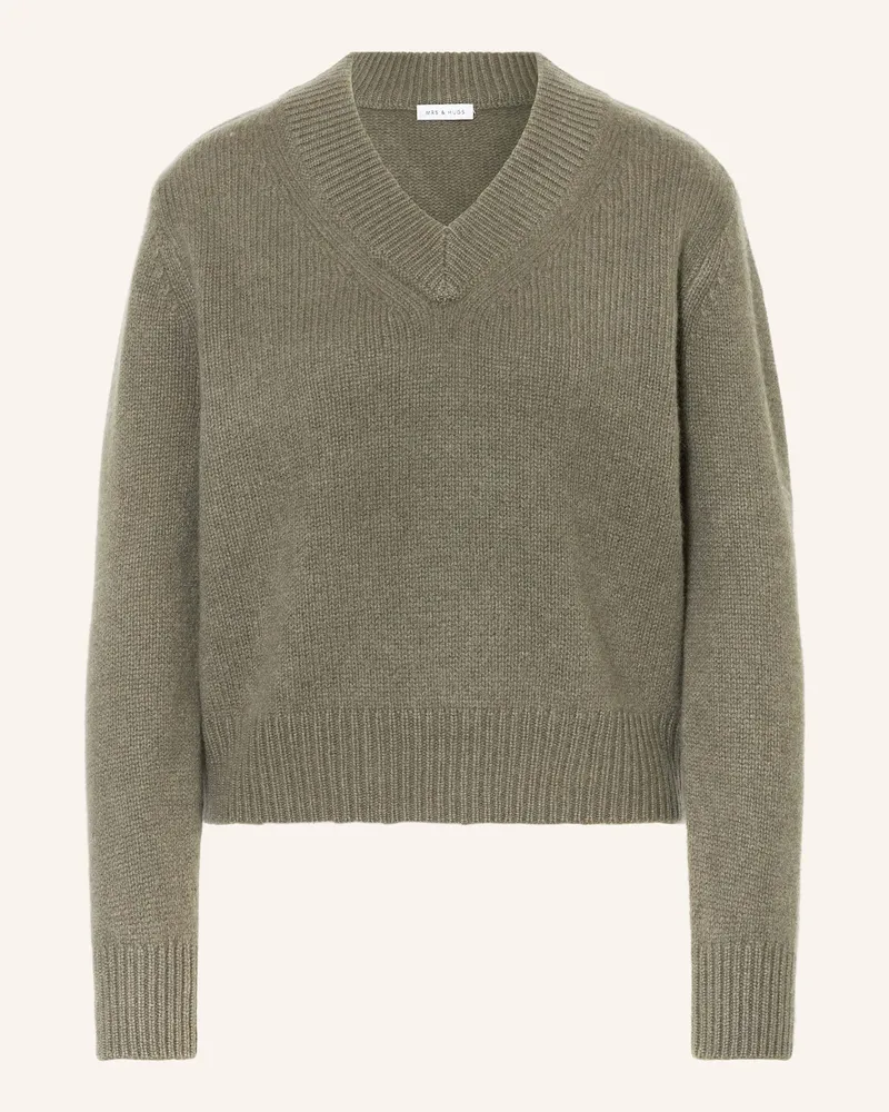 Mrs & HUGS Cashmere-Pullover Khaki