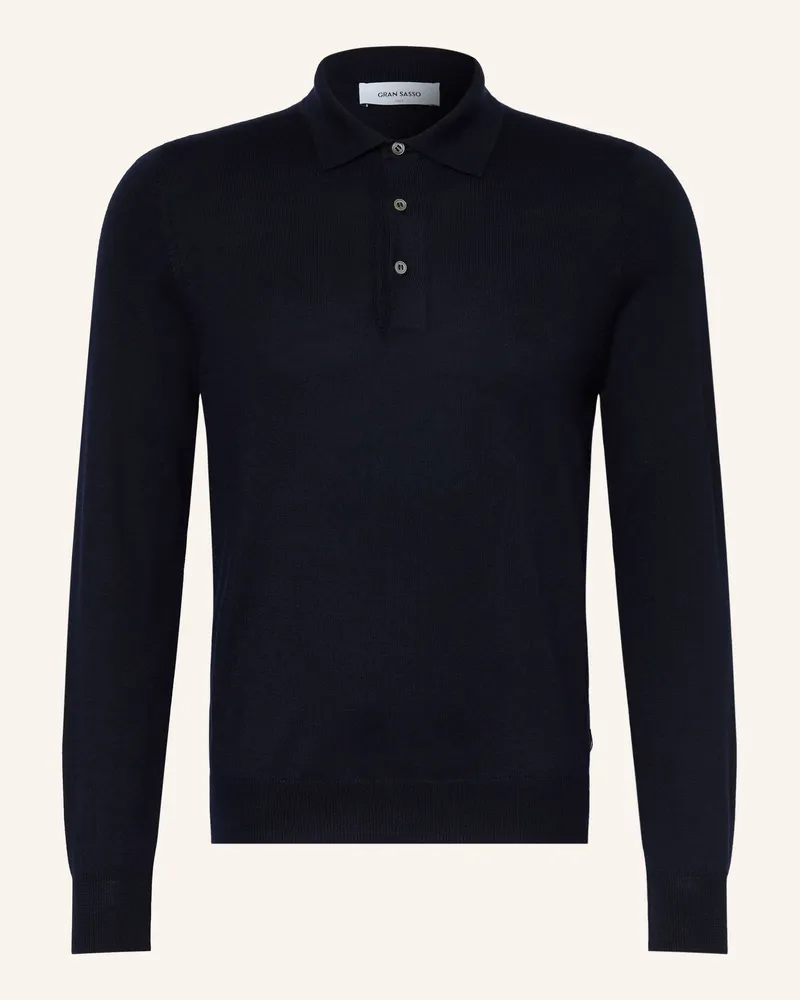 Gran Sasso Strick-Poloshirt blau Dunkelblau