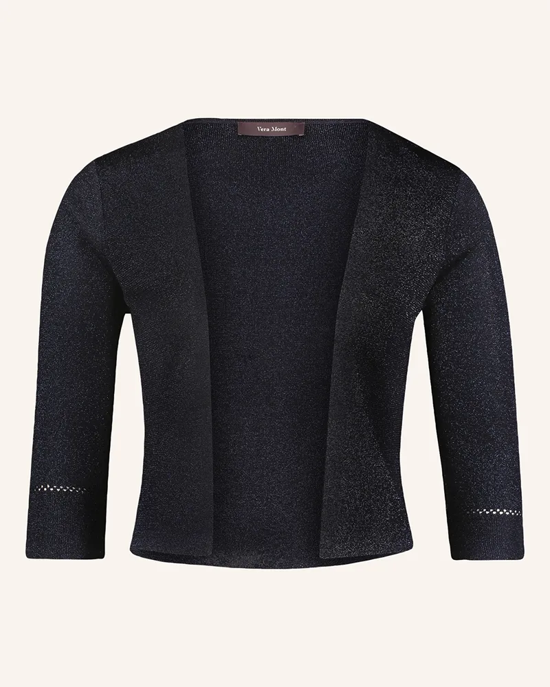 Vera Mont Strick-Bolero mit 3/4-Arm und Glitzergarn Dunkelblau