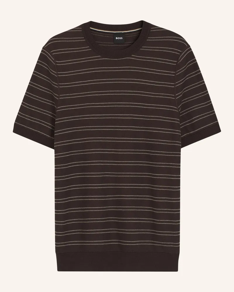 HUGO BOSS Pullover H-Nalon Regular Fit braun Dunkelbraun