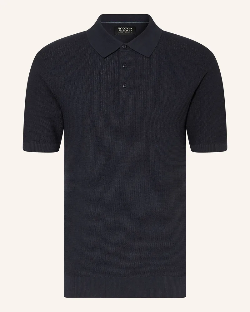 Scotch&Soda Strick-Poloshirt Dunkelblau