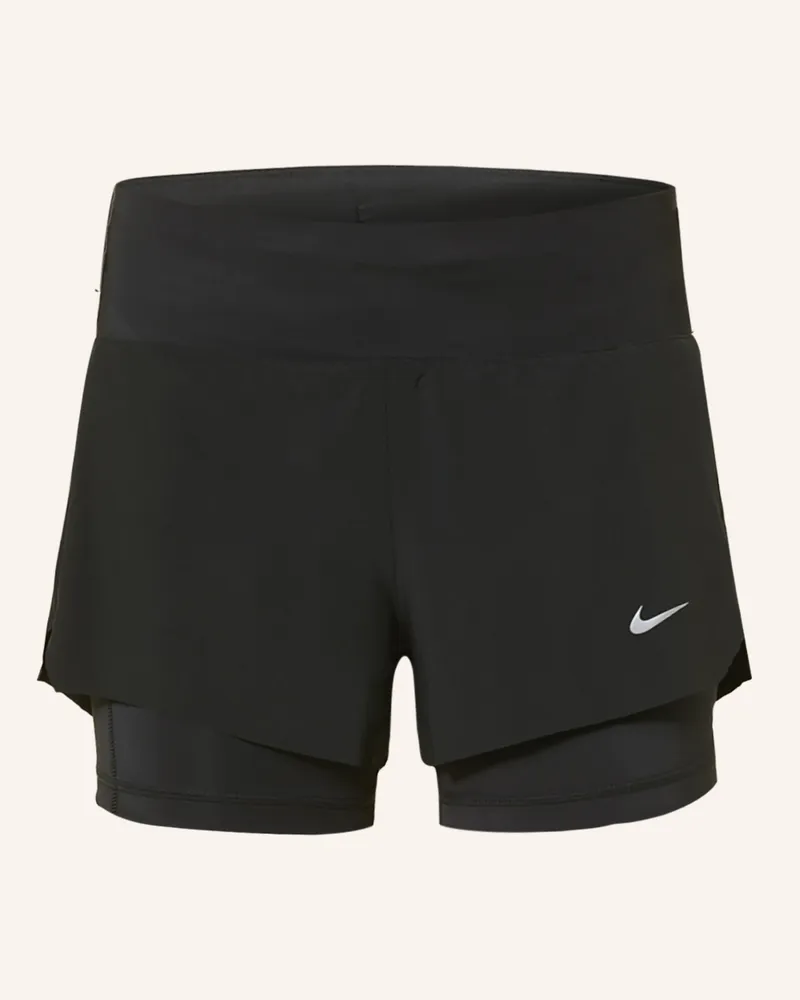 Nike 2-In-1-Laufshorts Dri-Fit Swift schwarz Schwarz