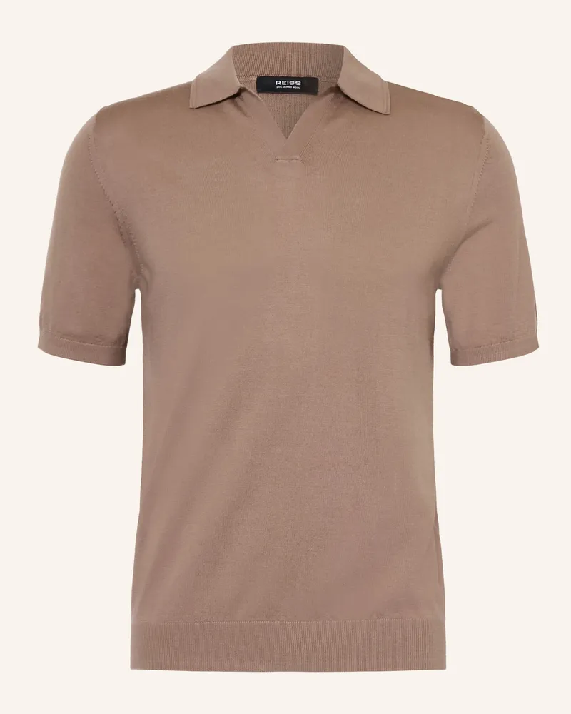 Reiss Strick-Poloshirt Duchie Aus Merinowolle braun Camel