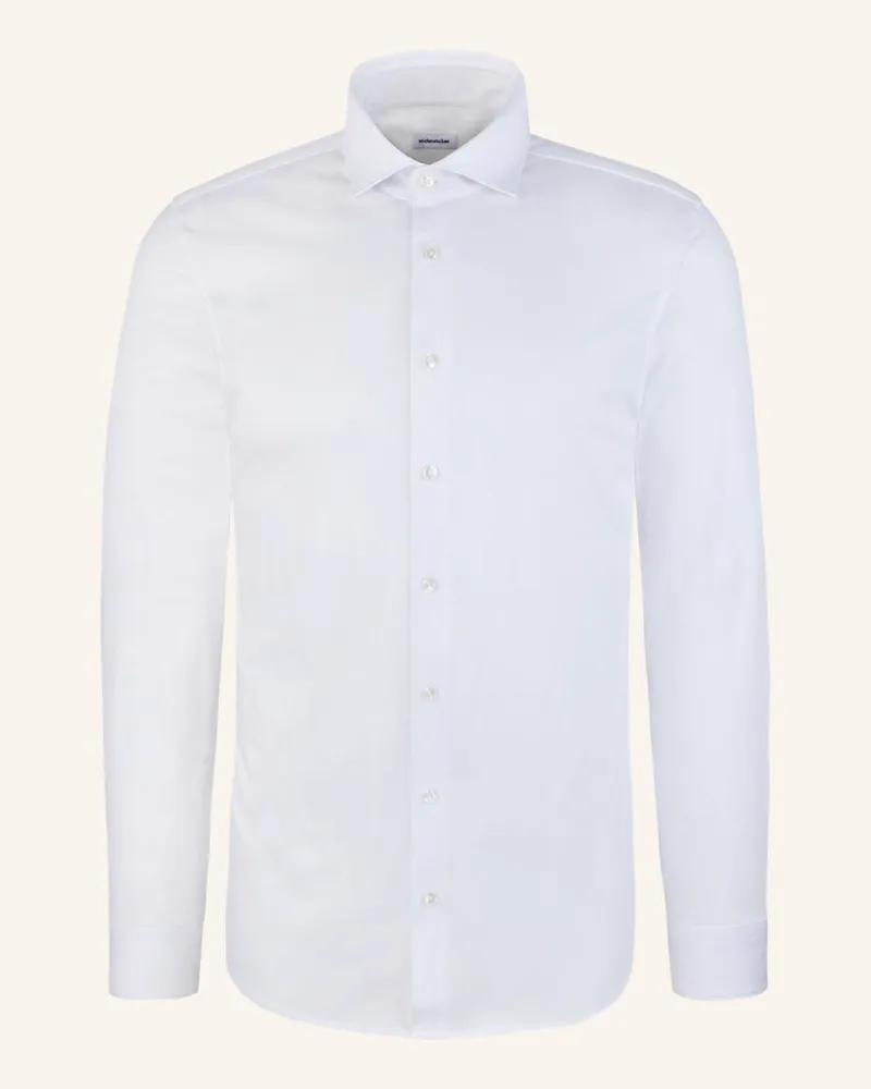 Seidensticker Jerseyhemd Slim Fit weiss Weiss