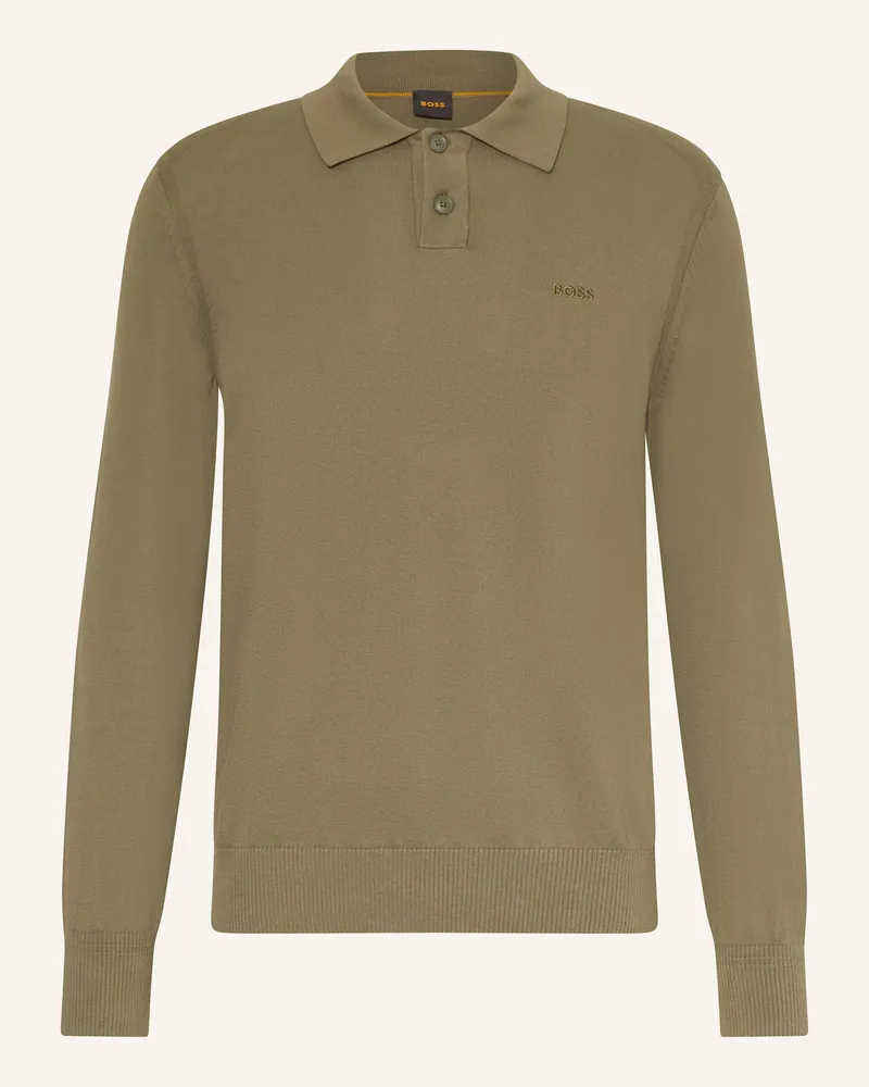 HUGO BOSS Strick-Poloshirt ASAC Khaki