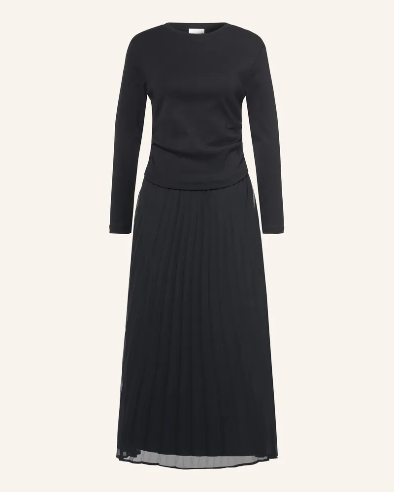 Claudie Pierlot Kleid Im Materialmix Mit Plissees schwarz Schwarz