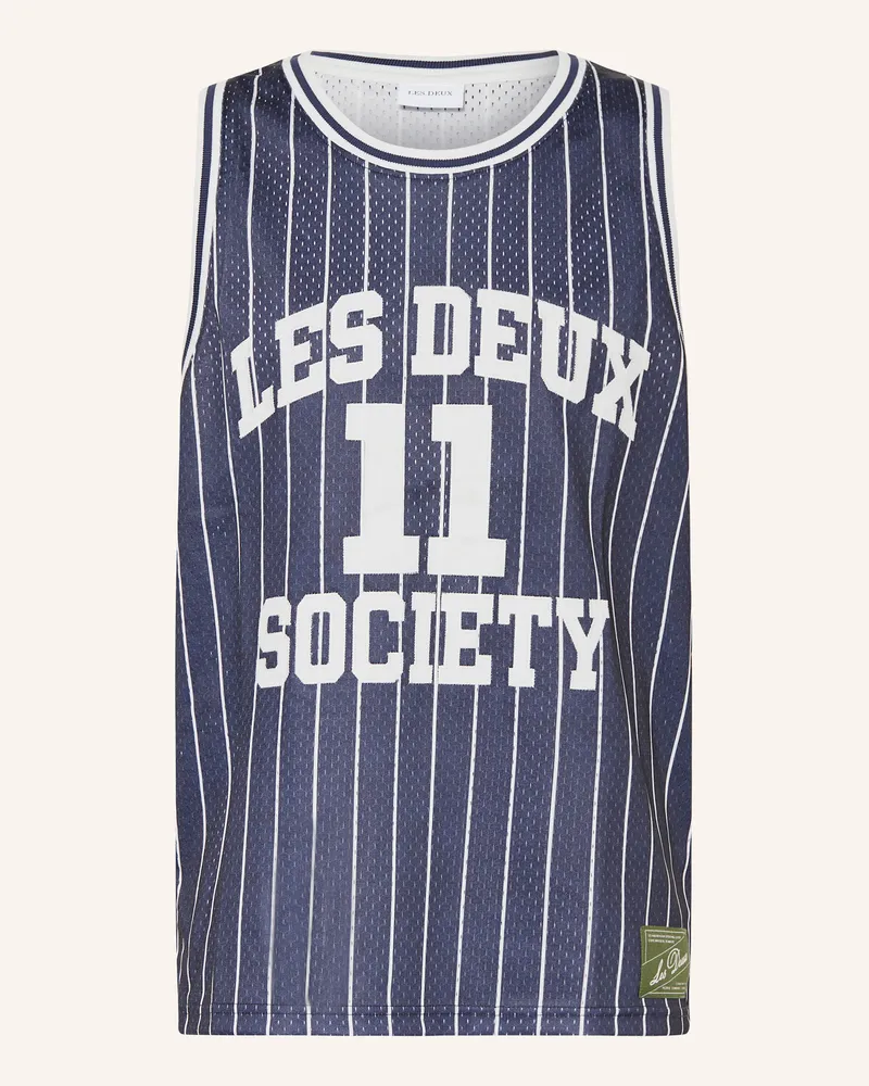 LES DEUX Tanktop Silas Aus Mesh blau Dunkelblau