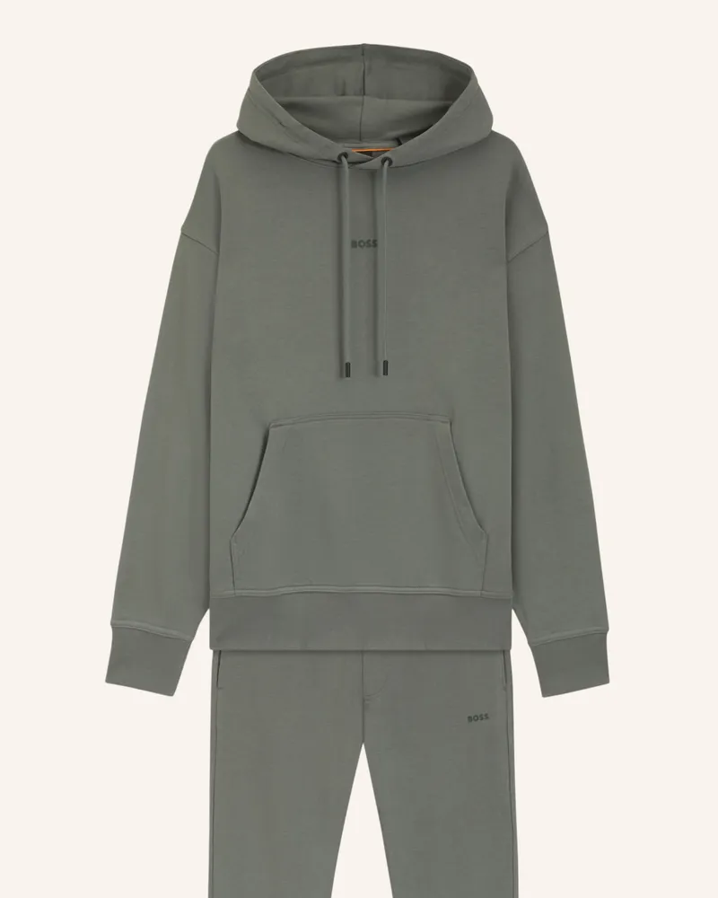HUGO BOSS Sweatshirt TRACKSUITWESMALLHOOD Regular Fit Grau