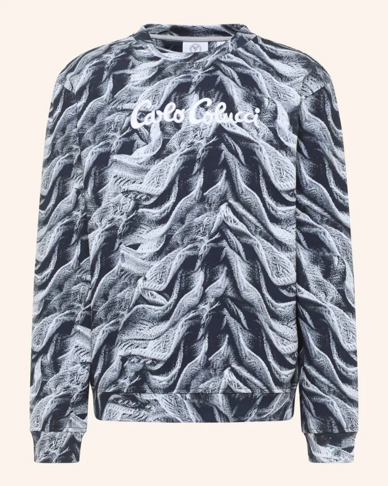 Carlo Colucci Sweatshirt - Artificial Knit DOTTI Schwarz