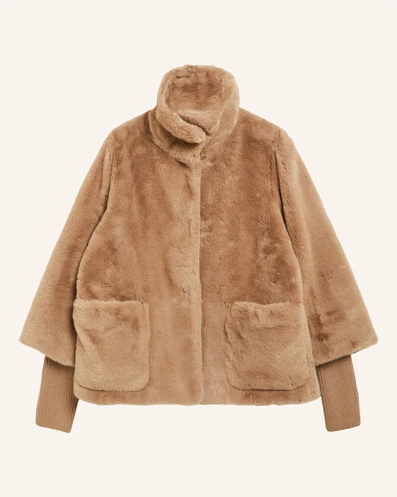 S.Oliver Kunstfell-Jacke braun Hellbraun