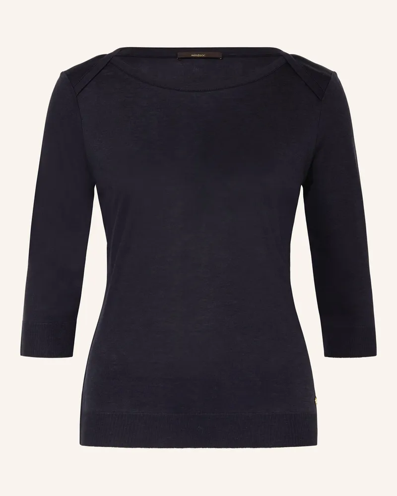 windsor. Strickshirt Mit 3/4-Arm blau Dunkelblau