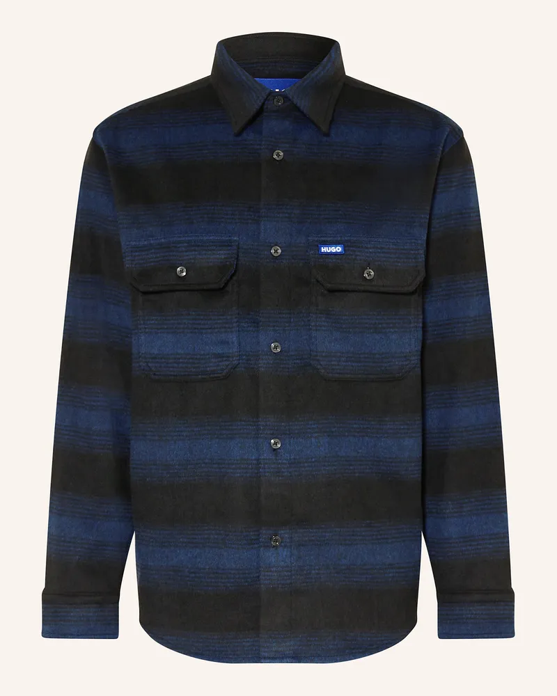 HUGO BOSS Flanell-Overshirt EBOLT Blau