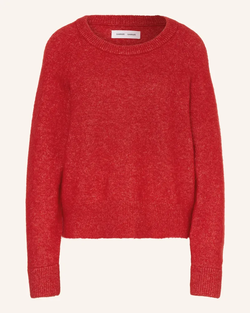 Samsøe & Samsøe Pullover NOR O-N SHORT mit Alpaka Rot