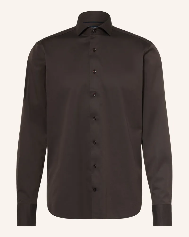 Olymp Hemd Casual Tailored Fit braun Dunkelbraun