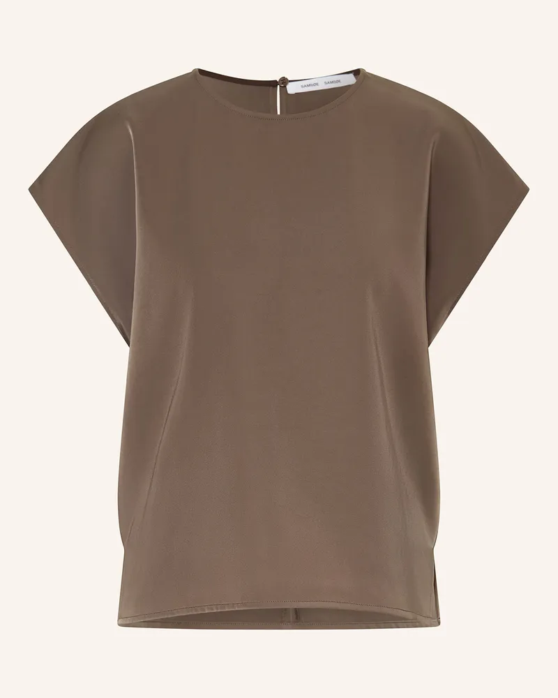 Samsøe & Samsøe Blusenshirt Sahoy Aus Jersey braun Khaki