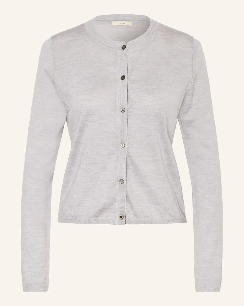 lilienfels Strickjacke Mit Merinowolle grau Hellgrau