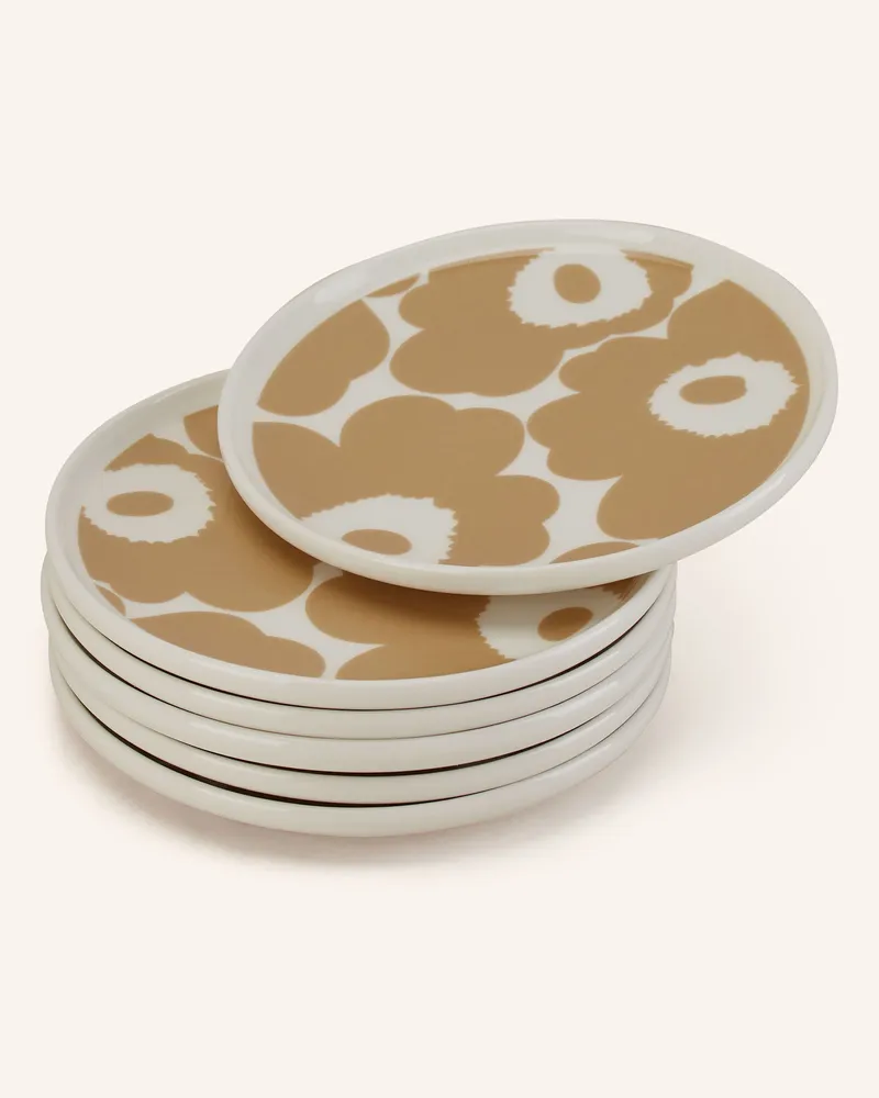 Marimekko 6er-Set Unterteller Oiva/Unikko beige Creme