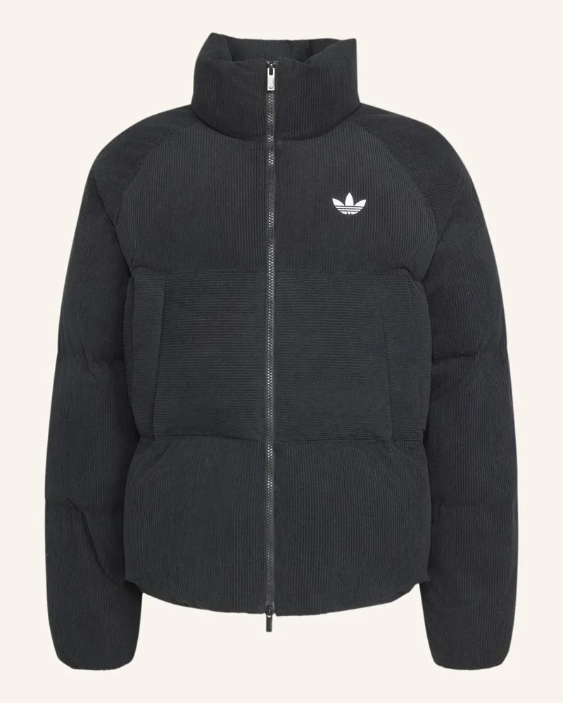 adidas Corduroy Puffer Jacke schwarz Schwarz