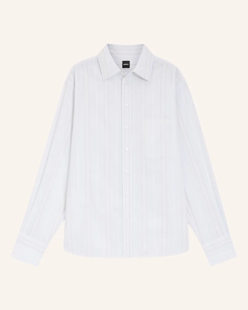 HUGO BOSS Business Bluse SATURDAY_1 Relaxed Fit Hellblau