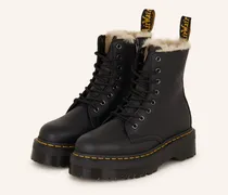 Schnürboots Jadon Mit Kunstfell schwarz