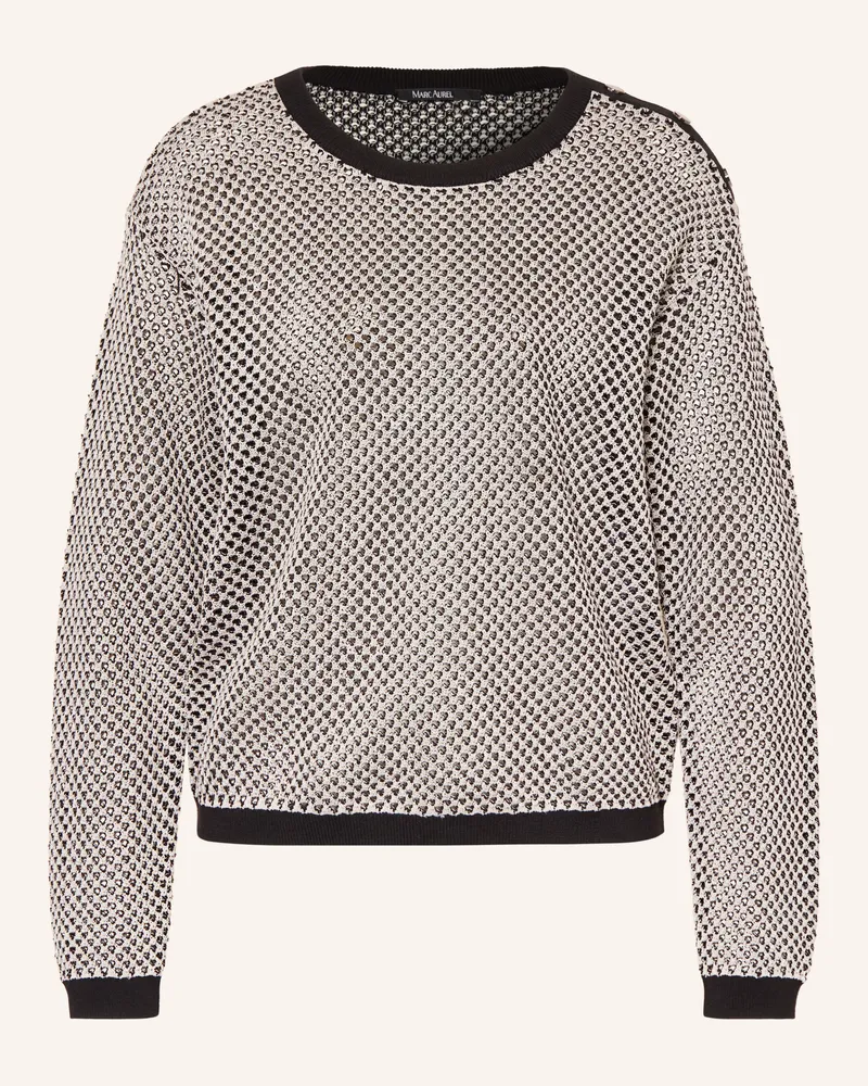 MARC AUREL Pullover Mit Glitzergarn beige Schwarz