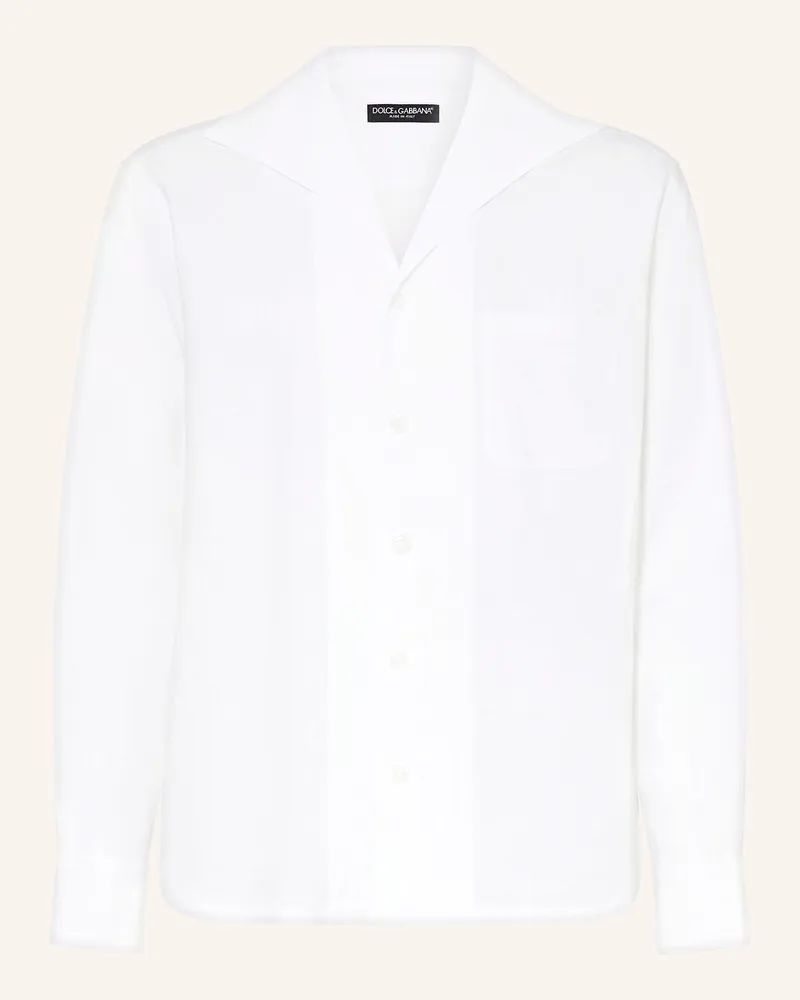 Dolce & Gabbana Leinenhemd Comfort Fit Creme