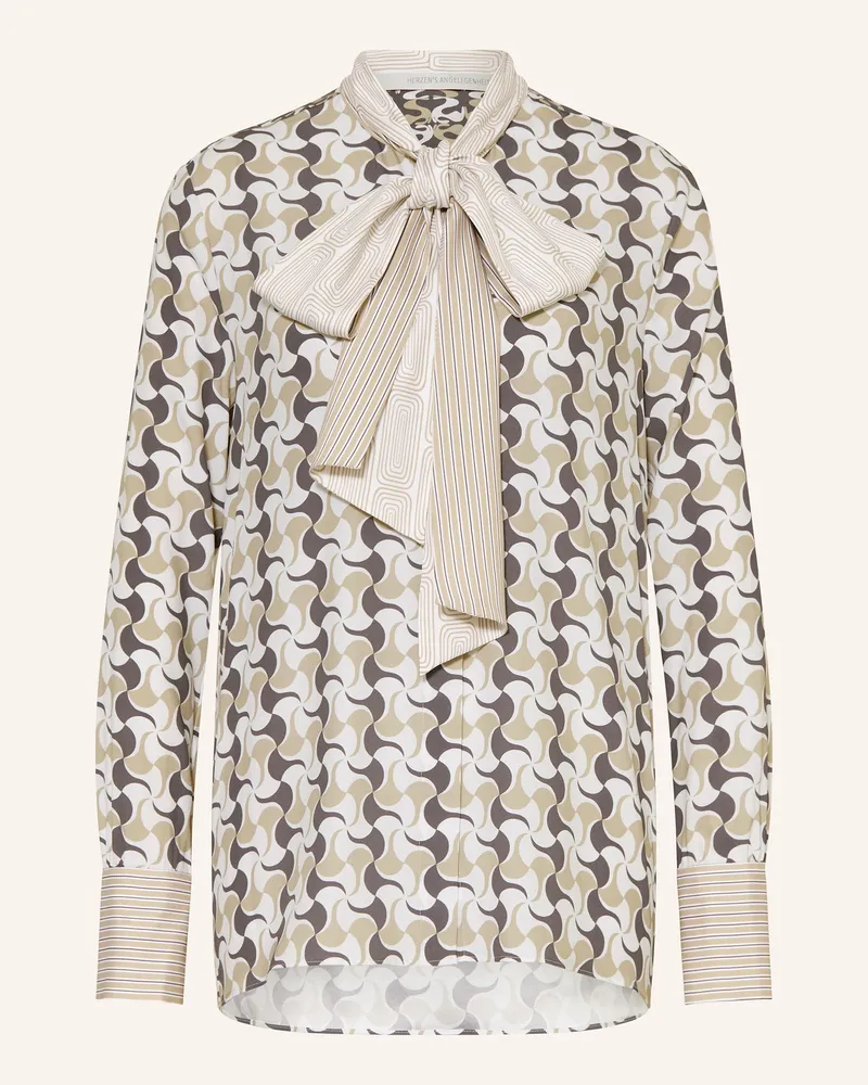 Herzen's Angelegenheit Seidenbluse Mit Schluppe beige Creme